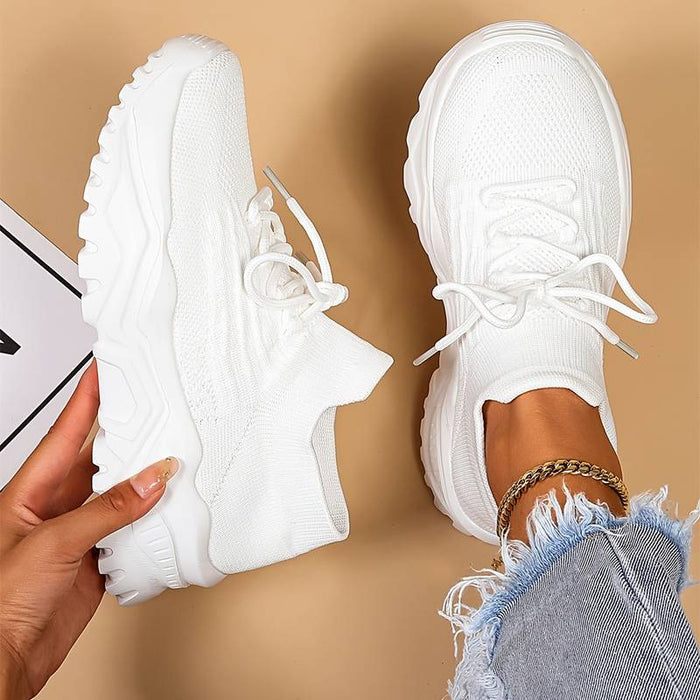 Dam Ortopediska Sneakers med Hög Sula för Fot- och Ledstöd