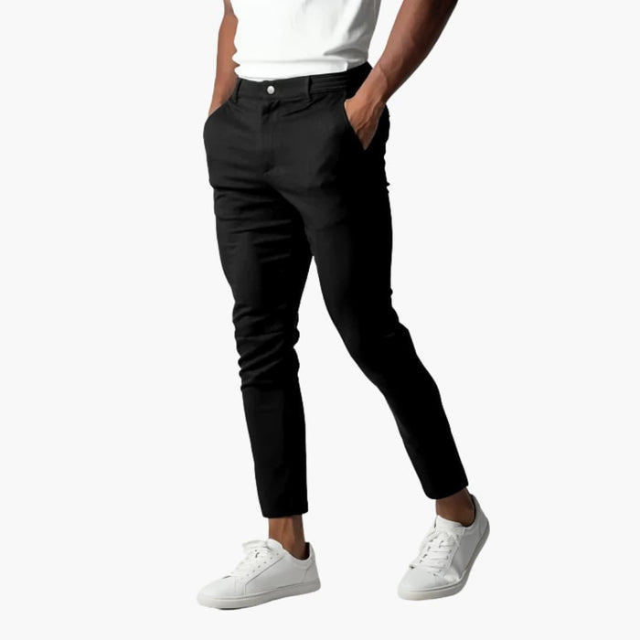 Herr Stretch Chinos med Elastisk Midja och Smala Ben