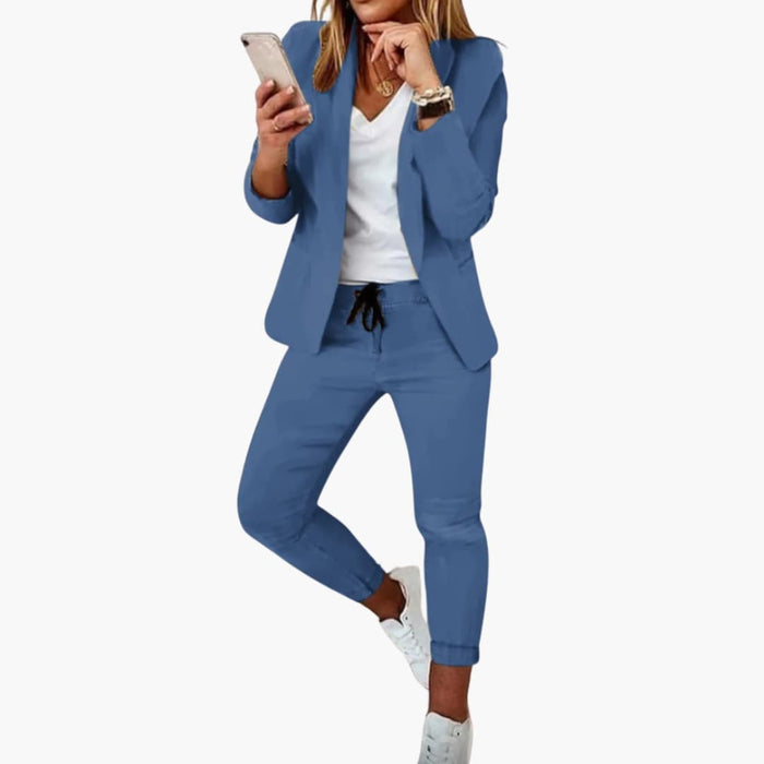 Kvinnors Lounge Set med Blazer och Dragsko Joggers