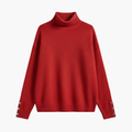 Kvinnors Turtleneck Tröja med Knappmanschetter