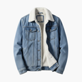 Herr Denimjacka med Sherpa-krage