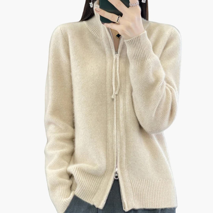 Kvinnors Cardigan med Dragkedja
