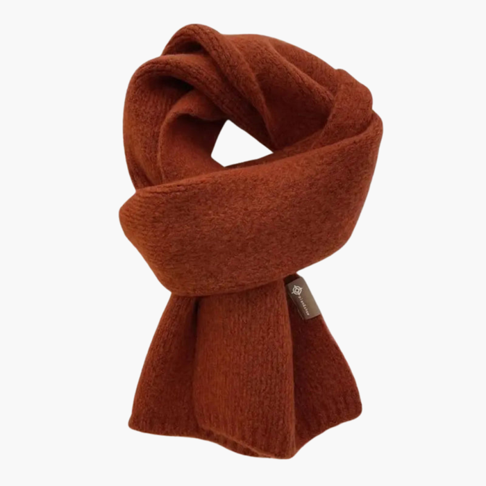 Kvinnors Vinterhalsduk med Ribbad Kant och Texturerad Yta