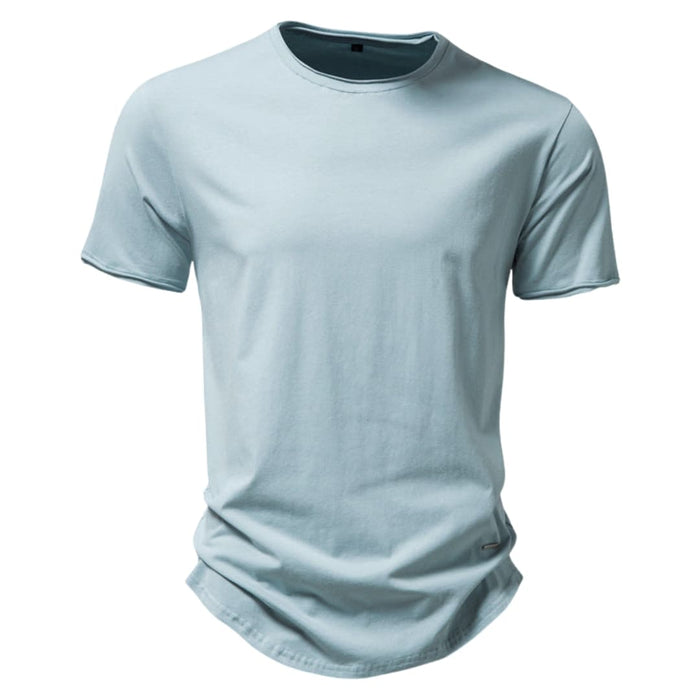 Herrars modern passform bomulls T-shirt med rund hals och kort ärm