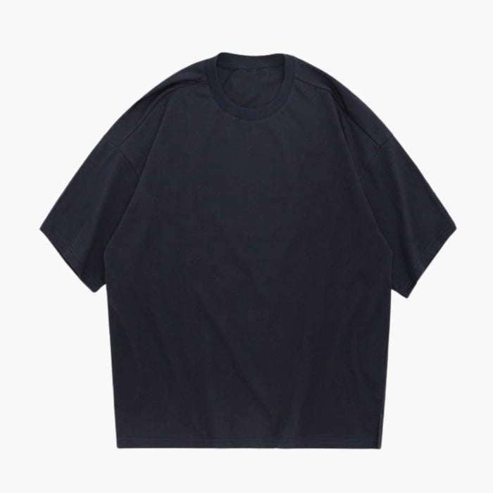 Herrarnas Oversized T-shirt med Rundad Hals och Korta Ärmar