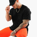 Herrarnas Oversized T-shirt med Rundad Hals och Korta Ärmar