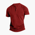 Herrers kortärmad Henley T-shirt med bröstficka