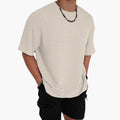 Herrars strukturerade crew neck kortärmad T-shirt