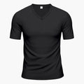 Herrars Texturerad Henley T-shirt med kort ärm och knapplist