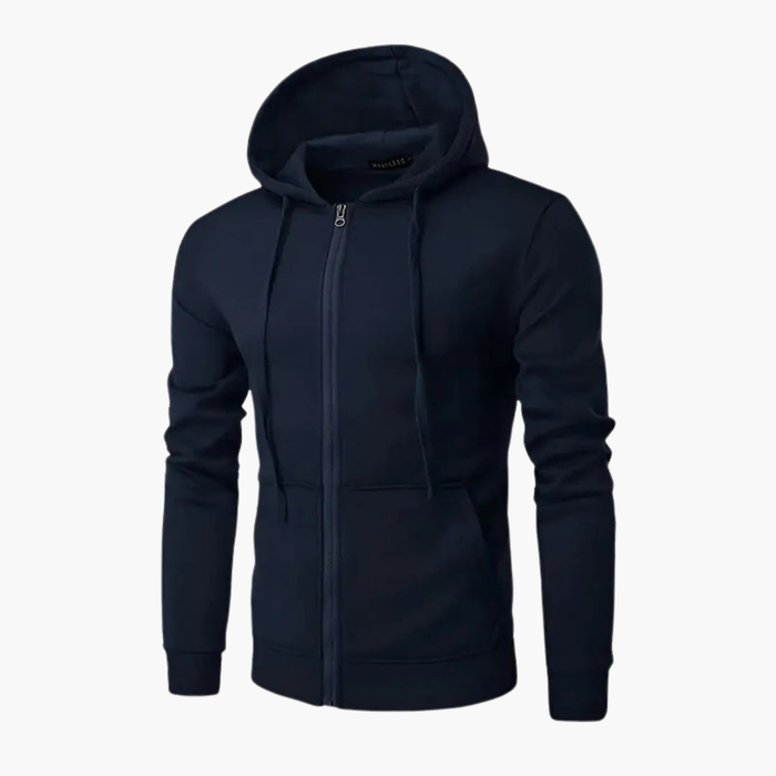 Herr Zip Hoodie med Huva och Framlommor