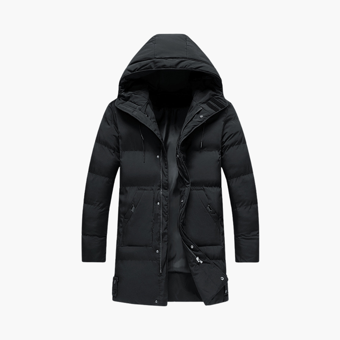 Herrparka med huva och dragkedja
