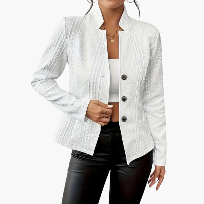Kvinnors Blazer med Reverskrage och Knapplist