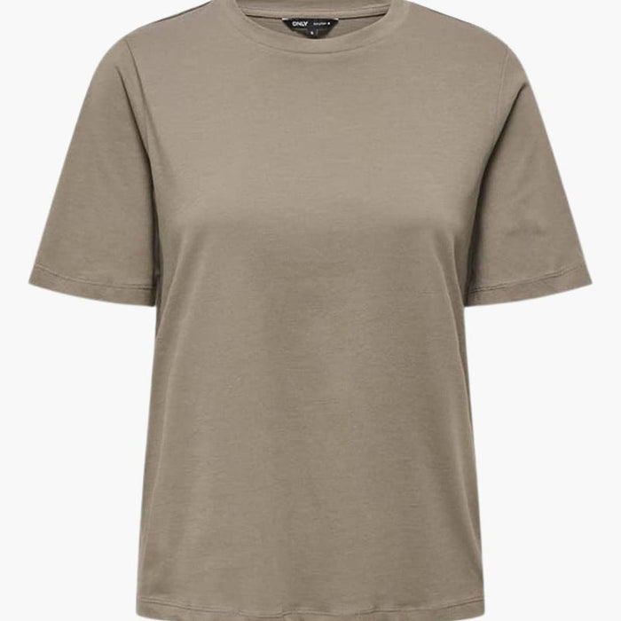 Kvinnors klassiska crew neck kortärmad T-shirt – Enkel vardagstop
