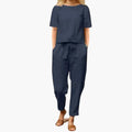Kvinnors Koordinerade Jumpsuit Set med Raka Byxor