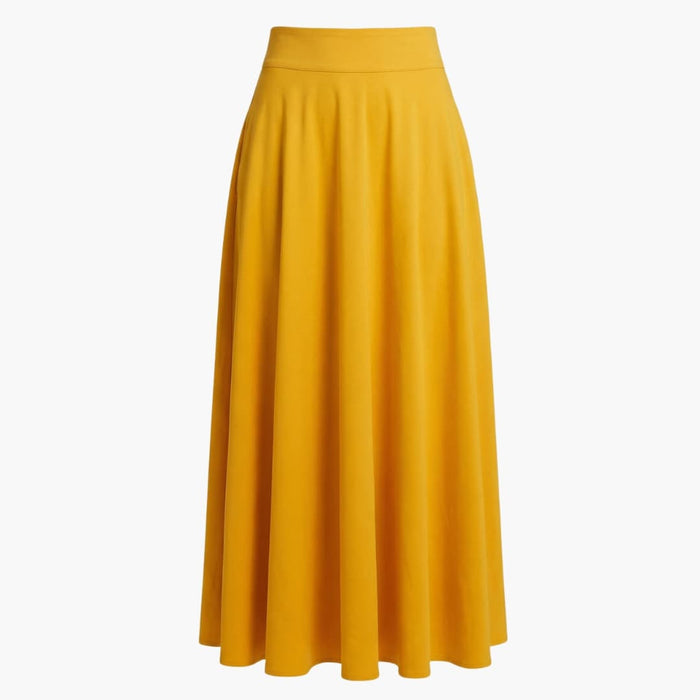 Kvinnors Maxi Kjol med Hög Midja och Sidofickor