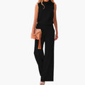 Kvinnors O-Hals Lös Passform Jumpsuit