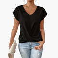 Dam Regular Fit Rundhalsad T-shirt Kort Ärmar Enfärgad Top