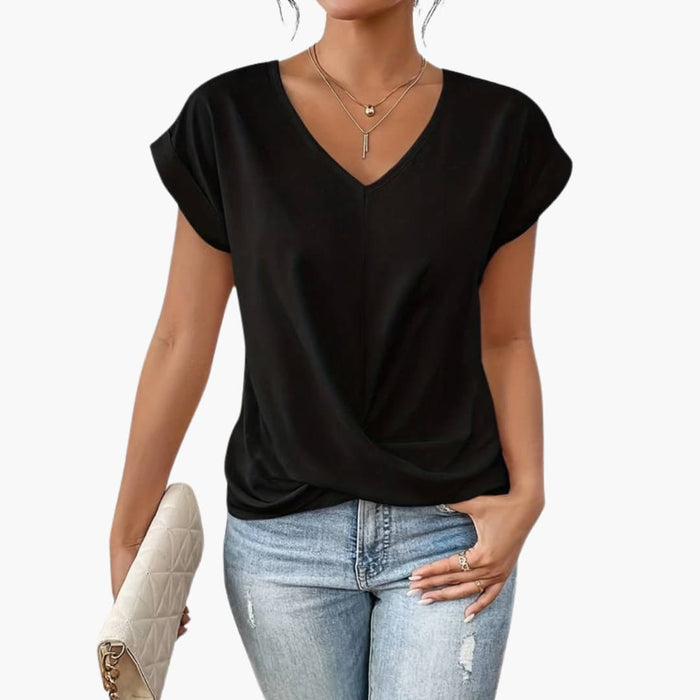 Dam Regular Fit Rundhalsad T-shirt Kort Ärmar Enfärgad Top