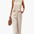 Kvinnors Kortärmad Knäppning Framsida Jumpsuit – En-dels Outfit