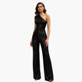 Kvinnors ärmlös paljett jumpsuit med raka ben