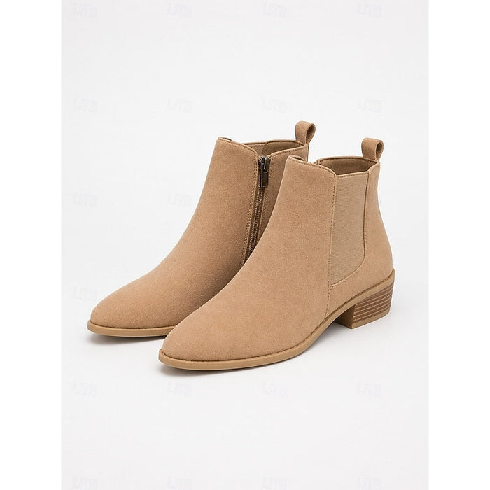 Dam Chelseaboots med Spetsig Tå och Blockklack